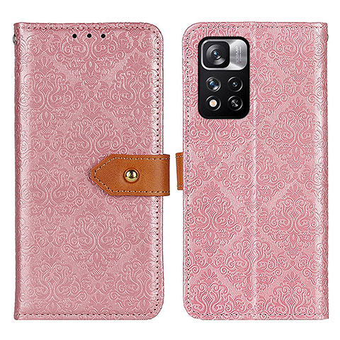 Funda de Cuero Cartera con Soporte Carcasa K05Z para Xiaomi Redmi Note 11 Pro+ Plus 5G Rosa