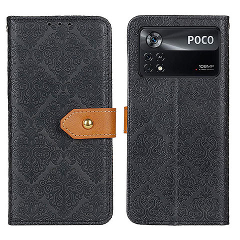 Funda de Cuero Cartera con Soporte Carcasa K05Z para Xiaomi Redmi Note 11E Pro 5G Negro