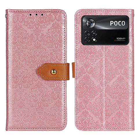 Funda de Cuero Cartera con Soporte Carcasa K05Z para Xiaomi Redmi Note 11E Pro 5G Rosa