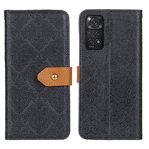 Funda de Cuero Cartera con Soporte Carcasa K05Z para Xiaomi Redmi Note 11S 4G Negro