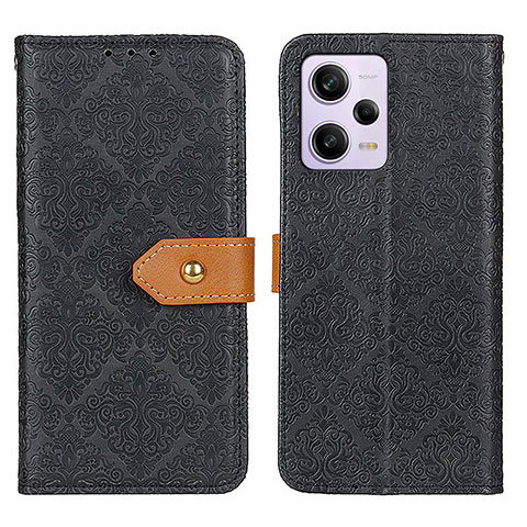 Funda de Cuero Cartera con Soporte Carcasa K05Z para Xiaomi Redmi Note 12 Pro 5G Negro