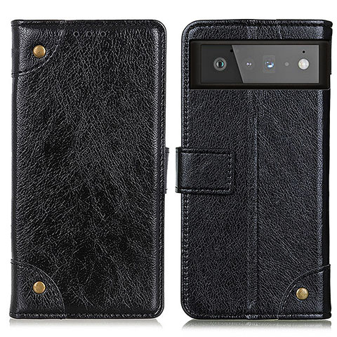 Funda de Cuero Cartera con Soporte Carcasa K06Z para Google Pixel 6 5G Negro