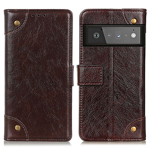 Funda de Cuero Cartera con Soporte Carcasa K06Z para Google Pixel 6 Pro 5G Marron