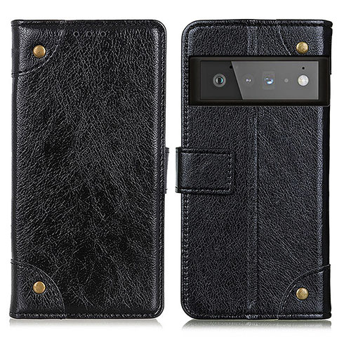 Funda de Cuero Cartera con Soporte Carcasa K06Z para Google Pixel 6 Pro 5G Negro