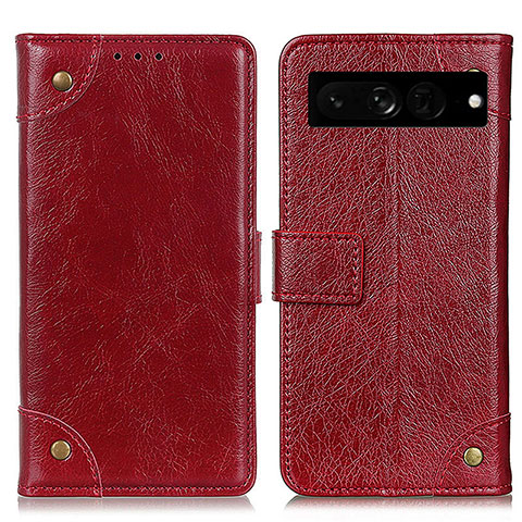 Funda de Cuero Cartera con Soporte Carcasa K06Z para Google Pixel 7 Pro 5G Rojo