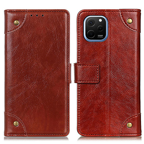 Funda de Cuero Cartera con Soporte Carcasa K06Z para Huawei Enjoy 50z Marron Claro