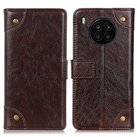 Funda de Cuero Cartera con Soporte Carcasa K06Z para Huawei Honor 50 Lite Marron