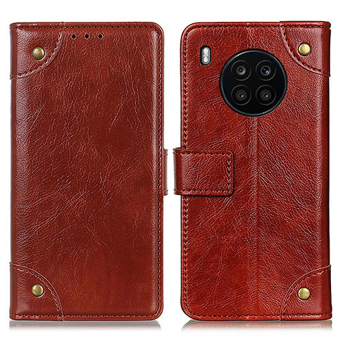 Funda de Cuero Cartera con Soporte Carcasa K06Z para Huawei Honor 50 Lite Marron Claro