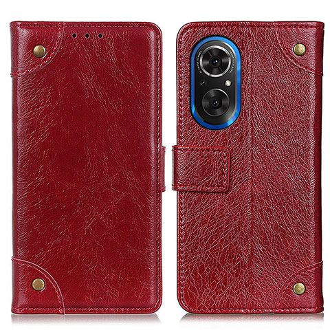 Funda de Cuero Cartera con Soporte Carcasa K06Z para Huawei Honor 50 SE 5G Rojo