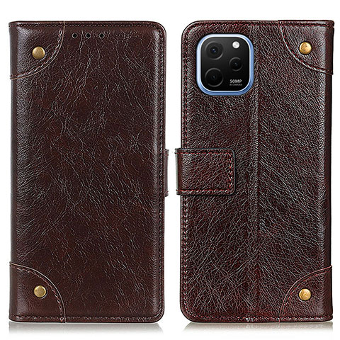 Funda de Cuero Cartera con Soporte Carcasa K06Z para Huawei Nova Y61 Marron