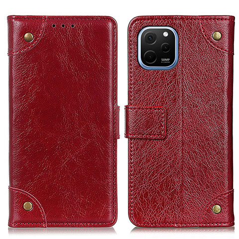 Funda de Cuero Cartera con Soporte Carcasa K06Z para Huawei Nova Y61 Rojo