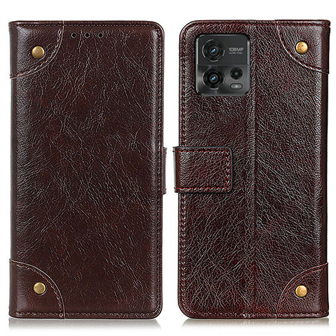 Funda de Cuero Cartera con Soporte Carcasa K06Z para Motorola Moto G72 Marron