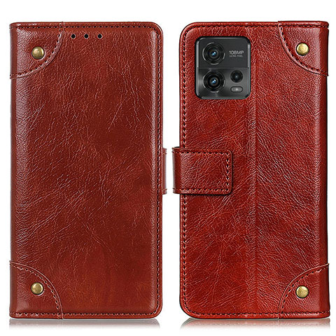 Funda de Cuero Cartera con Soporte Carcasa K06Z para Motorola Moto G72 Marron Claro