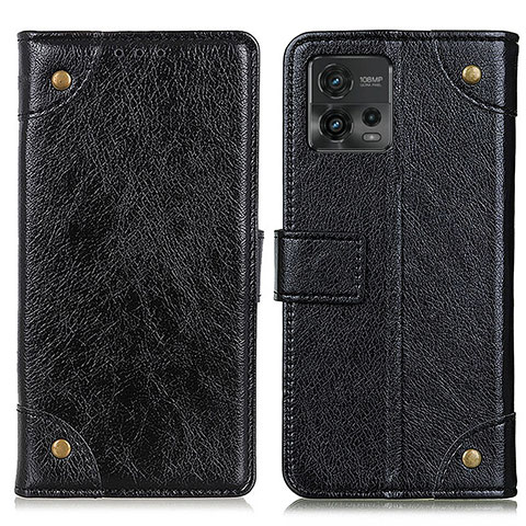 Funda de Cuero Cartera con Soporte Carcasa K06Z para Motorola Moto G72 Negro