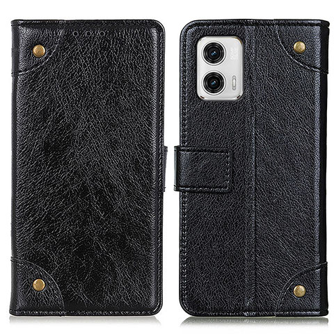 Funda de Cuero Cartera con Soporte Carcasa K06Z para Motorola Moto G73 5G Negro