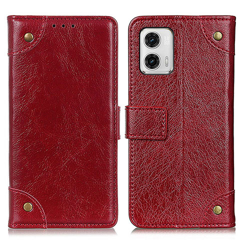 Funda de Cuero Cartera con Soporte Carcasa K06Z para Motorola Moto G73 5G Rojo