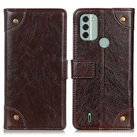 Funda de Cuero Cartera con Soporte Carcasa K06Z para Nokia C31 Marron