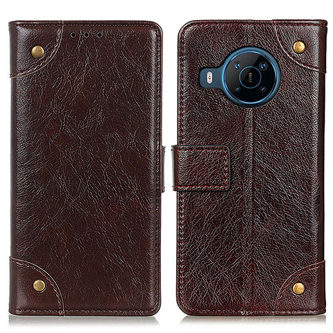 Funda de Cuero Cartera con Soporte Carcasa K06Z para Nokia X100 5G Marron