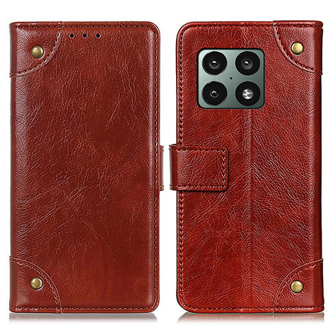 Funda de Cuero Cartera con Soporte Carcasa K06Z para OnePlus 10 Pro 5G Marron Claro