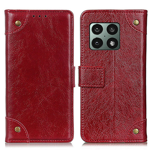 Funda de Cuero Cartera con Soporte Carcasa K06Z para OnePlus 10 Pro 5G Rojo