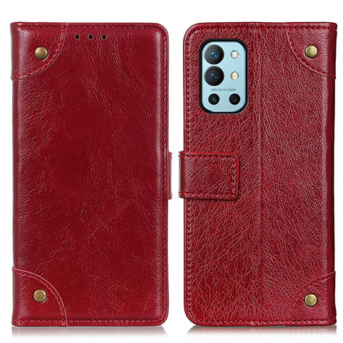 Funda de Cuero Cartera con Soporte Carcasa K06Z para OnePlus 9R 5G Rojo