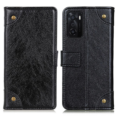 Funda de Cuero Cartera con Soporte Carcasa K06Z para Oppo A55S 5G Negro