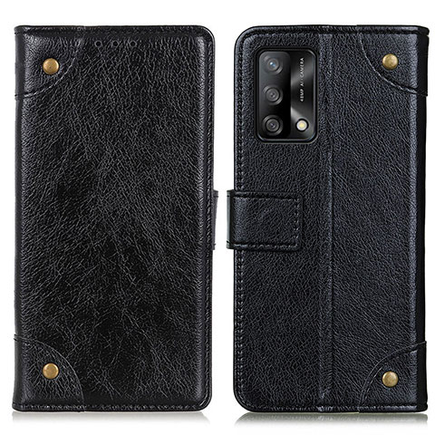 Funda de Cuero Cartera con Soporte Carcasa K06Z para Oppo A74 4G Negro