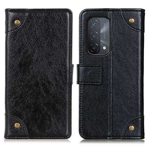 Funda de Cuero Cartera con Soporte Carcasa K06Z para Oppo A74 5G Negro