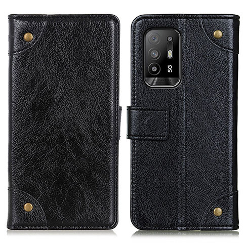 Funda de Cuero Cartera con Soporte Carcasa K06Z para Oppo A94 5G Negro