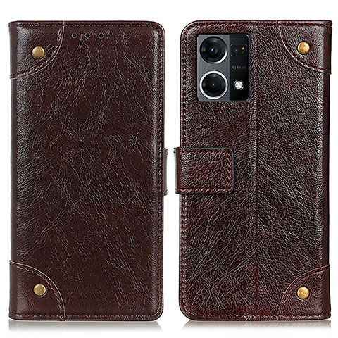 Funda de Cuero Cartera con Soporte Carcasa K06Z para Oppo F21 Pro 4G Marron