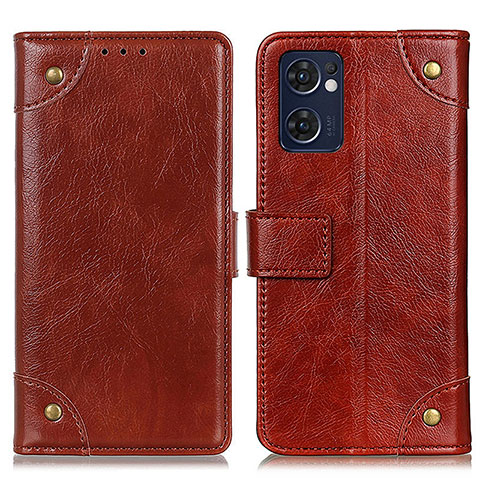 Funda de Cuero Cartera con Soporte Carcasa K06Z para Oppo Find X5 Lite 5G Marron Claro