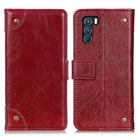 Funda de Cuero Cartera con Soporte Carcasa K06Z para Oppo K9 Pro 5G Rojo