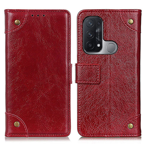 Funda de Cuero Cartera con Soporte Carcasa K06Z para Oppo Reno5 A Rojo