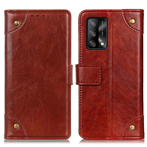 Funda de Cuero Cartera con Soporte Carcasa K06Z para Oppo Reno6 Lite Marron Claro