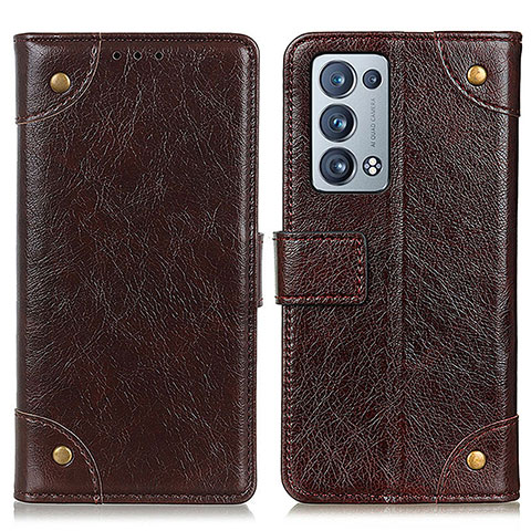 Funda de Cuero Cartera con Soporte Carcasa K06Z para Oppo Reno6 Pro+ Plus 5G Marron