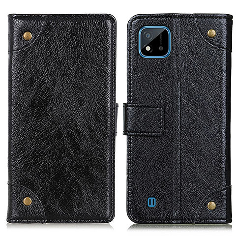 Funda de Cuero Cartera con Soporte Carcasa K06Z para Realme C11 (2021) Negro