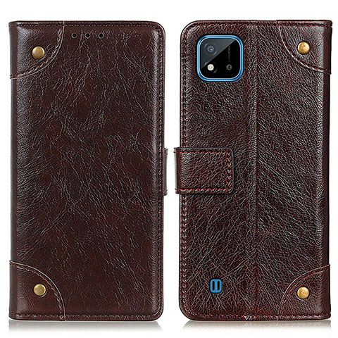 Funda de Cuero Cartera con Soporte Carcasa K06Z para Realme Narzo 50i Marron