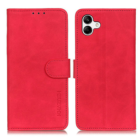 Funda de Cuero Cartera con Soporte Carcasa K06Z para Samsung Galaxy F04 Rojo