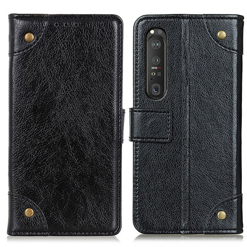 Funda de Cuero Cartera con Soporte Carcasa K06Z para Sony Xperia 1 III Negro