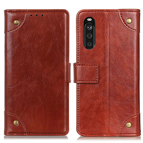 Funda de Cuero Cartera con Soporte Carcasa K06Z para Sony Xperia 10 III SO-52B Marron Claro