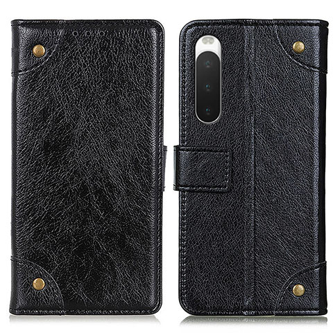 Funda de Cuero Cartera con Soporte Carcasa K06Z para Sony Xperia 10 IV SOG07 Negro