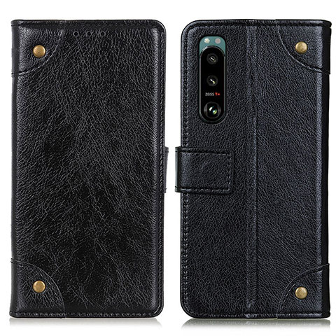 Funda de Cuero Cartera con Soporte Carcasa K06Z para Sony Xperia 5 III SO-53B Negro