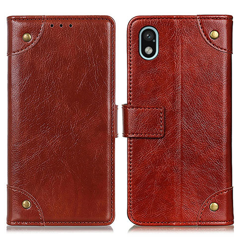 Funda de Cuero Cartera con Soporte Carcasa K06Z para Sony Xperia Ace III SOG08 Marron Claro