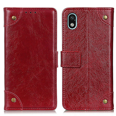 Funda de Cuero Cartera con Soporte Carcasa K06Z para Sony Xperia Ace III SOG08 Rojo