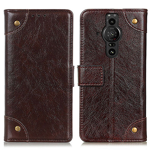 Funda de Cuero Cartera con Soporte Carcasa K06Z para Sony Xperia PRO-I Marron