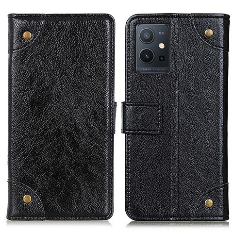 Funda de Cuero Cartera con Soporte Carcasa K06Z para Vivo Y30 5G Negro