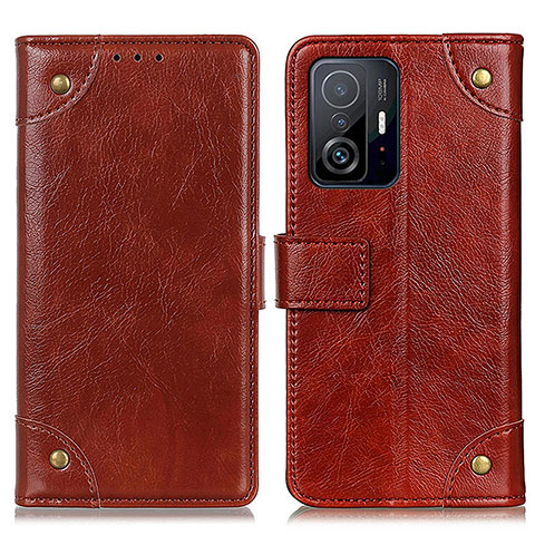 Funda de Cuero Cartera con Soporte Carcasa K06Z para Xiaomi Mi 11T 5G Marron Claro