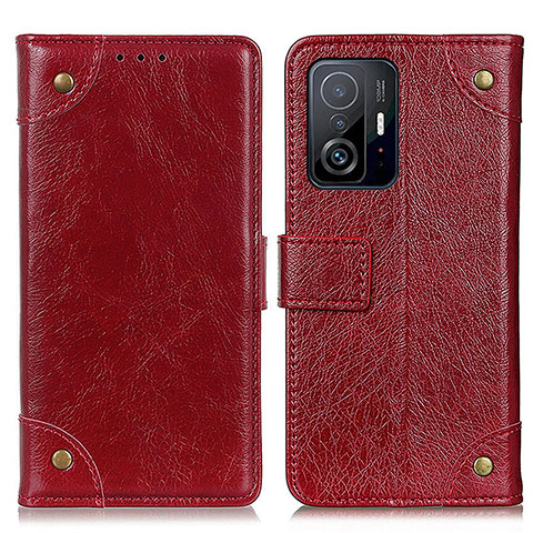 Funda de Cuero Cartera con Soporte Carcasa K06Z para Xiaomi Mi 11T Pro 5G Rojo