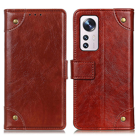 Funda de Cuero Cartera con Soporte Carcasa K06Z para Xiaomi Mi 12 Pro 5G Marron Claro