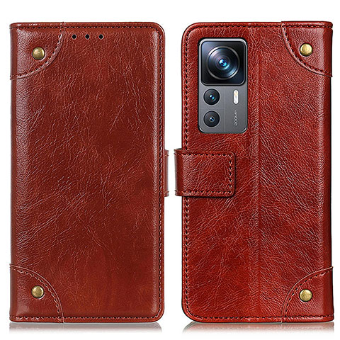 Funda de Cuero Cartera con Soporte Carcasa K06Z para Xiaomi Mi 12T 5G Marron Claro